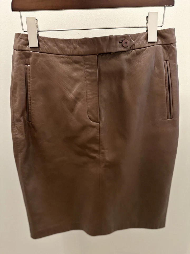 Falda Hugo Buscati Cuero Marrón Talla 8 Foto 4 de 4