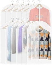 Clear Garment Bags for Hanging Clothes 12 Packs Suit Bags for Translucent