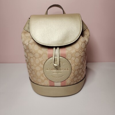 coach dempsey drawstring backpack In Signature Jacquard NWT Coach CE601 Dempsey Drawstring
