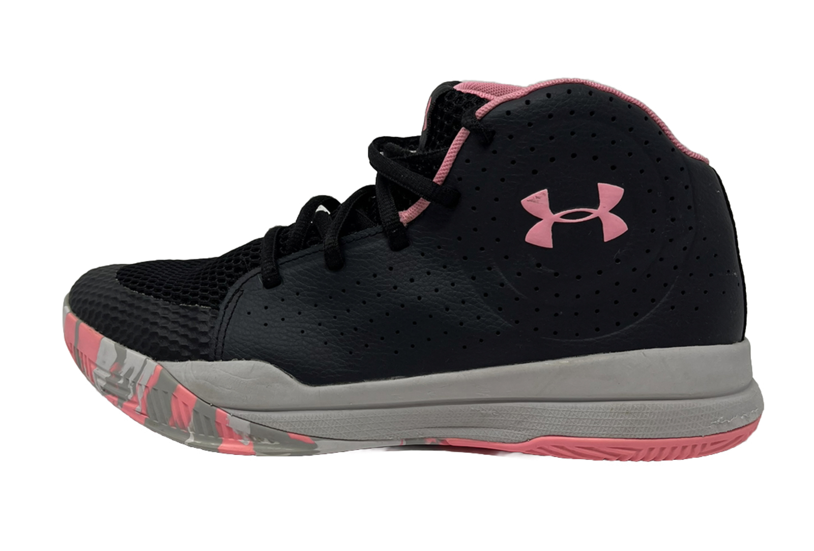 Under Armour GS Jet 2020 Black/Pink Girls Basketball Youth Size 7  3022121-004 