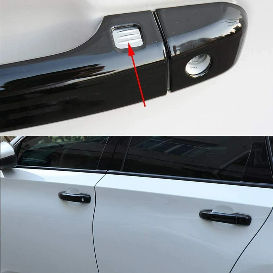 Cubiertas de manija de puerta negras brillantes para Honda Accord 2018-2022 con llave inteligente delantera Foto 4 de 4