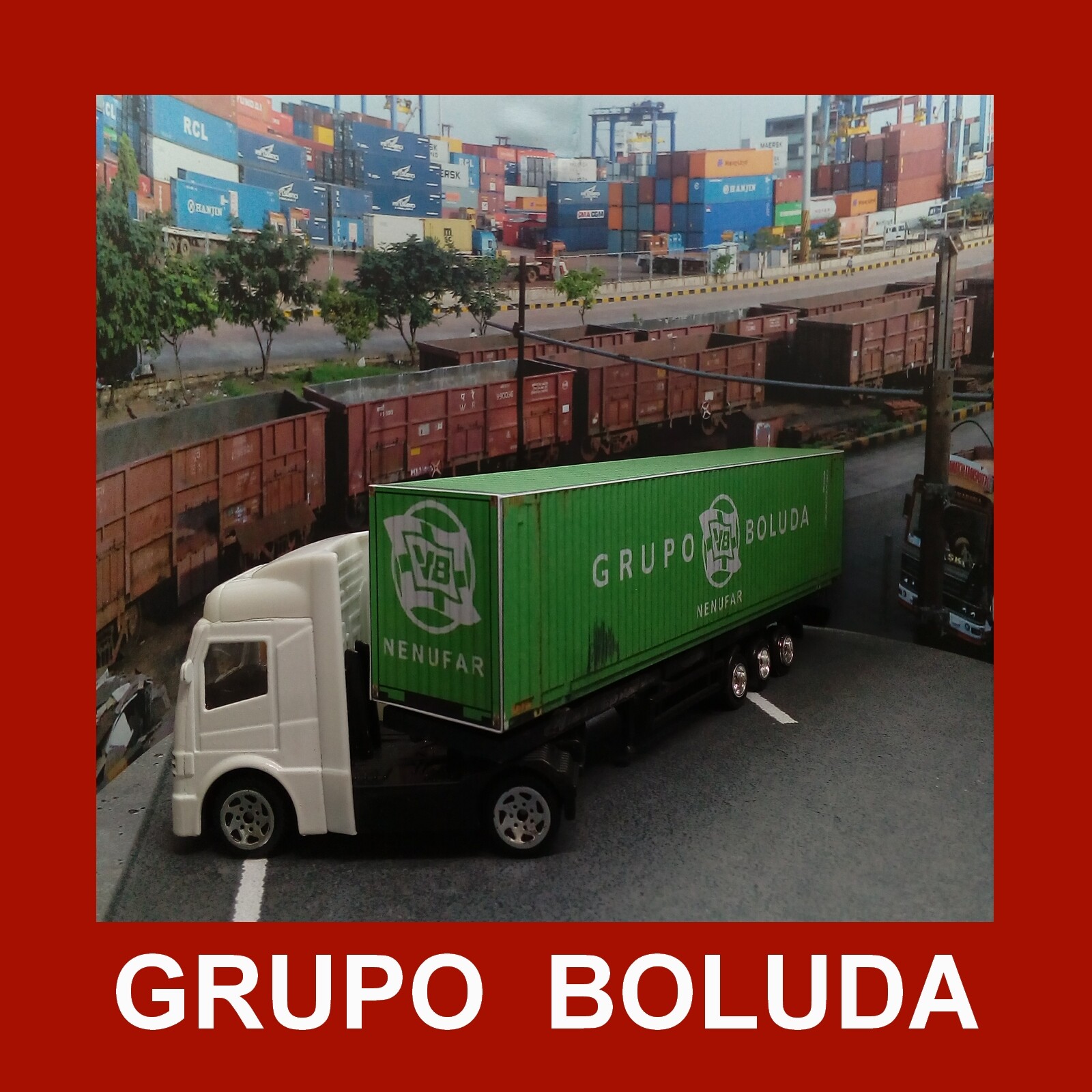 Grupo Boluda Pre-Weath Model Rail Freight Shipping Containers x 3 HO ...