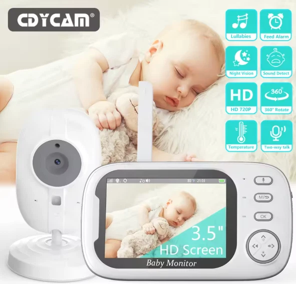 CDYCam™ - 3.5” Baby Monitor Video Cam Night Vision Two-Way Audio Sensor Security