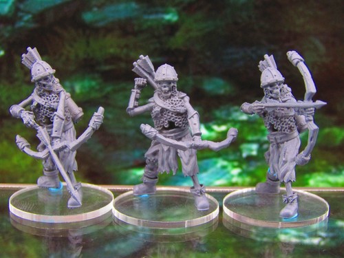 3pz arcieri scheletrici non morti arcieri soldati scheletri mini miniature stampate in 3D - Foto 4 di 4