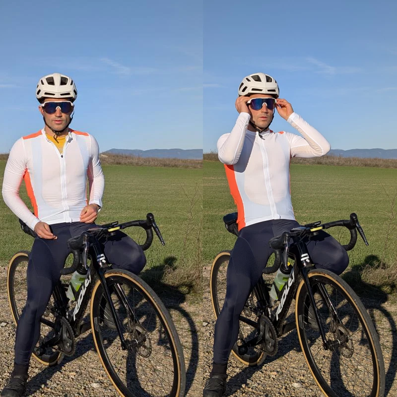 Mens Pro Cycling Jersey Long Sleeve Road Bike Shirt Breathable Tops Quick Dry - Image 2 of 4