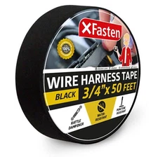 XFasten Wire Harness Tape 3/4 Inch x 50ft Cloth Tape | High Temp Fabric Tape ...