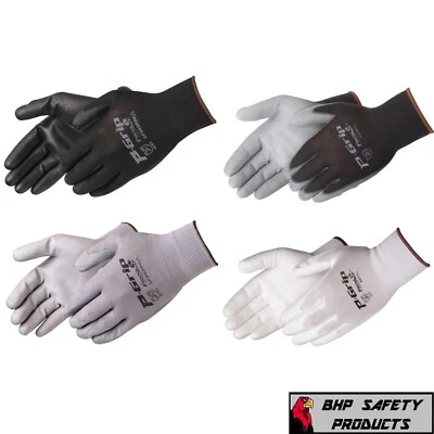 LIBERTY GLOVE P-Grip Ultra-Thin Work Gloves Polyurethane Palm Coated with Nylon Shell 12 Pairs