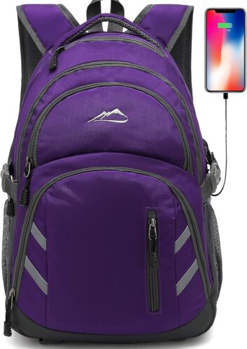 ProEtrade Backpack Bookbag for College Laptop Travel with 15.6 Inch, Purple