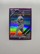 Carlos Carrasco 2019 Donruss Optic Baseball Purple Pandora /99 Cleveland Indians