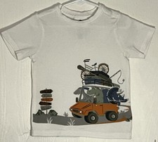 Tommy Bahama Baby Boy 24M Top Short Sleeve White Crew Neck Dinosaurs Traveling