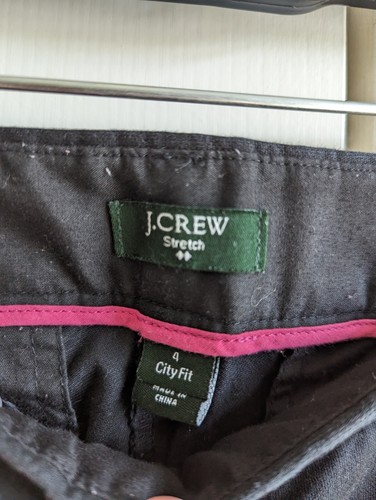 J. CREW City Fit Women's Black Stretch Cropped Chino Pant Trouser Size 4 - Picture 2 of 8
