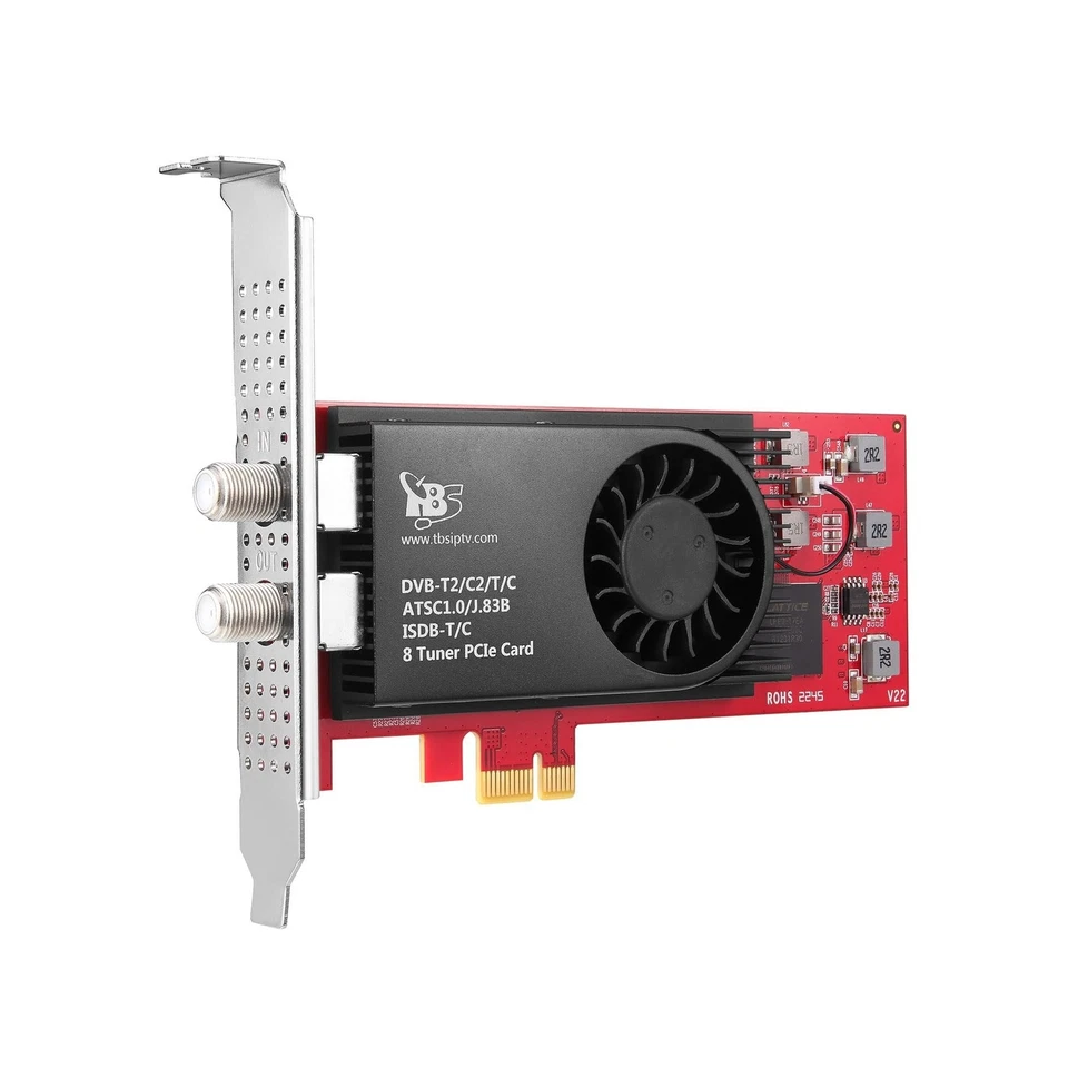 TBS 6209se DVB-T2/ C2/ T/ C/ ISDB-T Octa PCIe Digital TV Tuner Card for PC / ... - Image 2 of 4