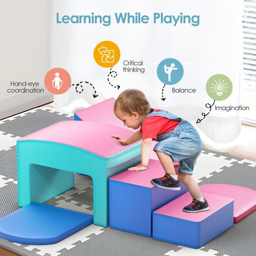 TTLIFE 6PCS Toddler Climb Crawl Activity Play Set Kids Soft Foam Building Blocks - Picture 7 of 48