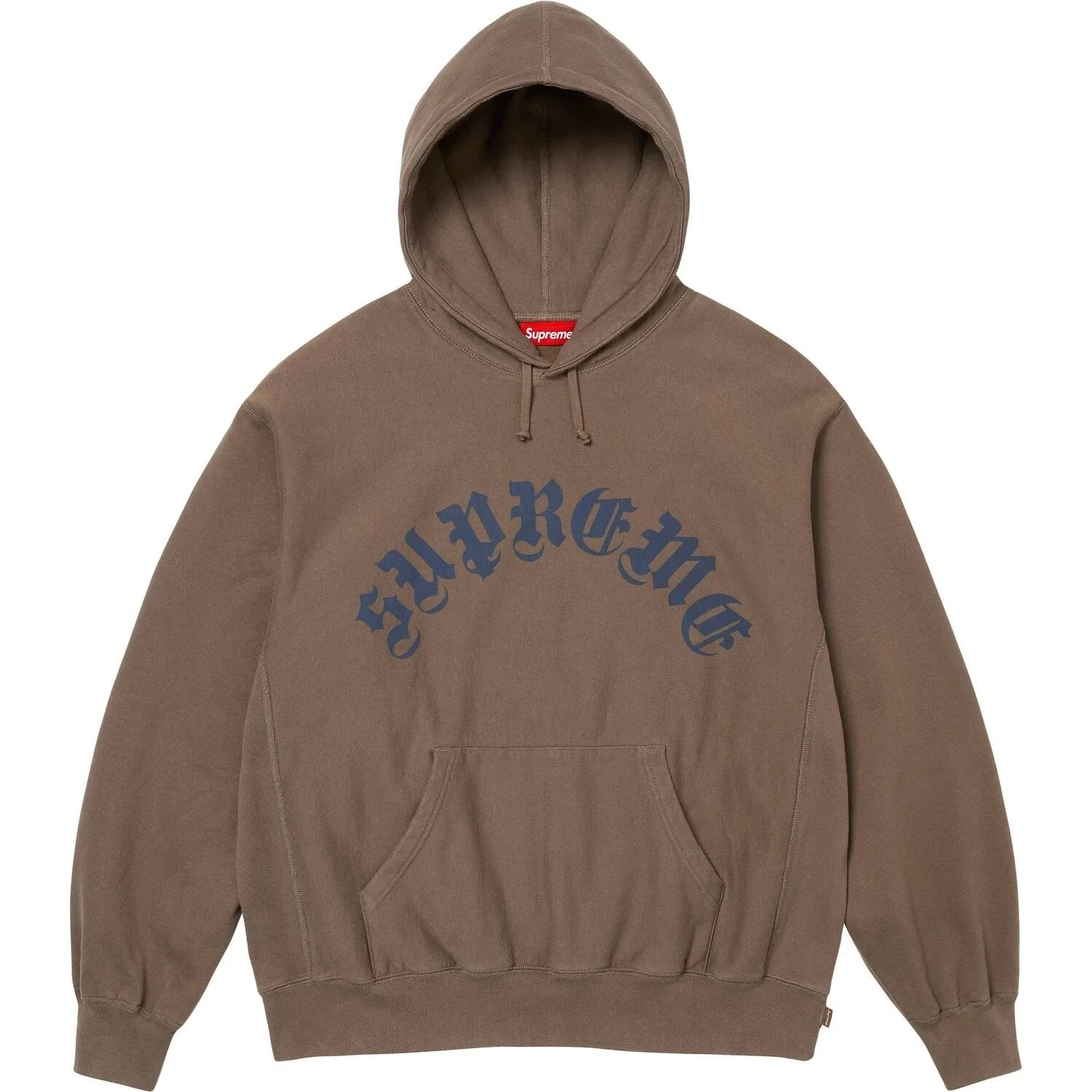 Sweat à capuche marron poussiéreux arc imprimé suprême moyen
