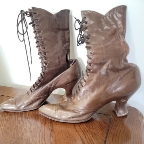 Antique Victorian Brown Leather Ladies 