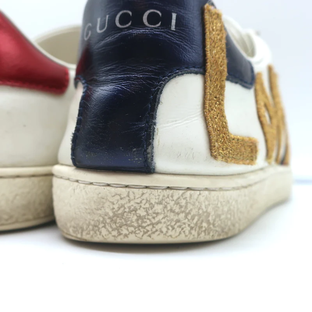Gucci Loved Embroidered Ace Sneakers White Leather Size 36.5 Gucci Loved Embroidered Ace Sneakers White Leather Size 36.5