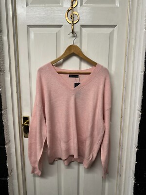 NEU M&S Collection rosa Pullover Größe Large | Strickwaren V-Ausschnitt Markierungen und Spencers L