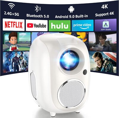 4K LED Smart Projector w/ WiFi Android 9.0 Full HD 1080P ~ 12000 Lumens *4910C2B