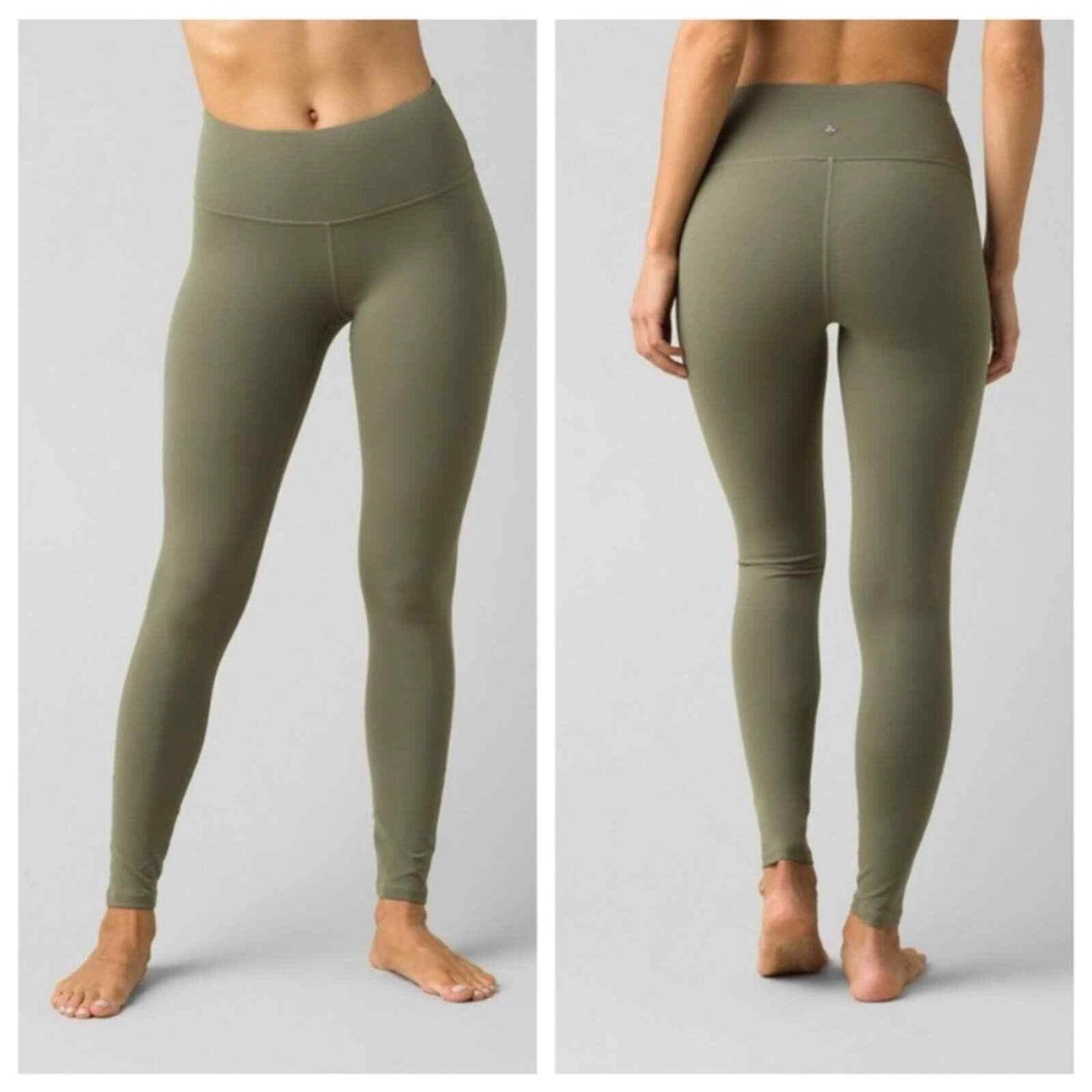 Prana Transform High Waisted Rye Olive Green Leggings Medium