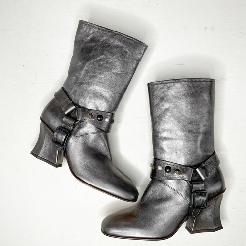 Coach Metallic Gunmetal Distressed 