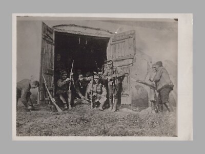 WW1 Photo Austrian  Dugout On Mountain Watching Prisoners In Valley Below