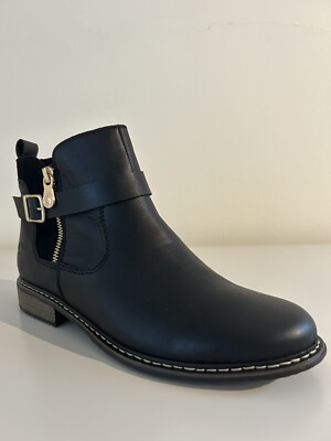 Rieker Women's Buckle Ankle Boots Rieker Women's Black