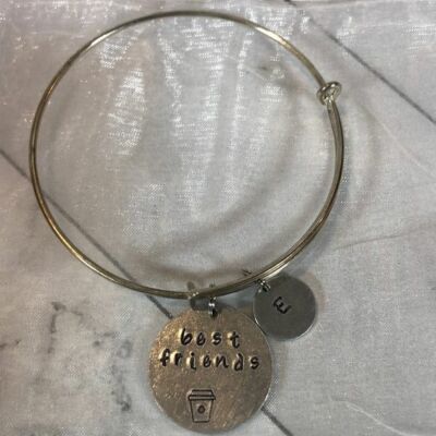 Alex and Ani Silver Charm Bangle - Best Friends & Coffee Cup Bracelet | eBay