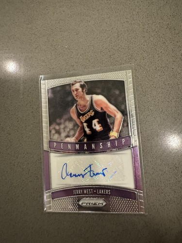 Jerry West [Silver Prizm] #PM-JWS 2019 Panini Prizm Penmanship card