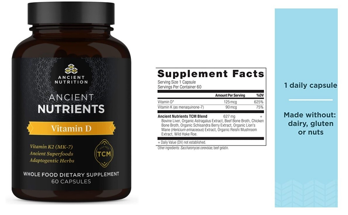 Dr Axe Vitamin D Supplement 60 Capsule, 5,000 IU For Immune Support