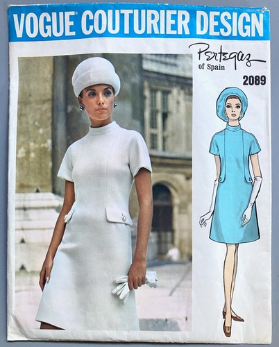 1969 VOGUE COUTURIER DESIGN #2089 PERTEGAZ OF SPAIN PARTIAL-CUT/COMPLETE SZ.10