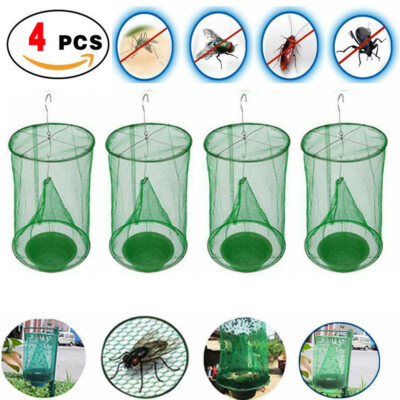 4 x The Ranch Fly Trap Reusable Fly Catcher Killer Cage Net Trap Pest Bug Catch