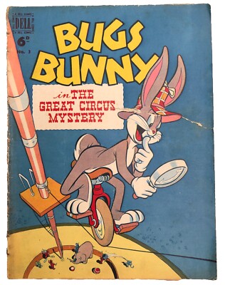 Bugs Bunny #3 - Dell Comics - UK Edition - Ripped Cover - Rare - See Photos 