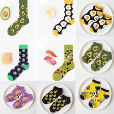Unisex Men Women Funny Sock Fruit Food Print Cotton Short/Long Novelty Socks Sox