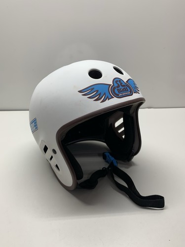 SE Wings Full Cut Retro BMX Bike Life Helmet Pro Tec Size Medium White Blue