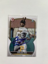 Carlson Reed Signed 2023 1st Bowman Draft Paper #BD-11 Pittsburgh Pirates