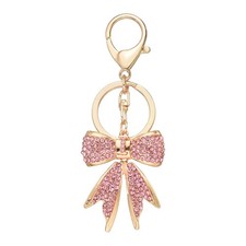 Sparkly Rhinestone Bow Keychain, Cute Butterfly Key Chains, Gold  Letter I