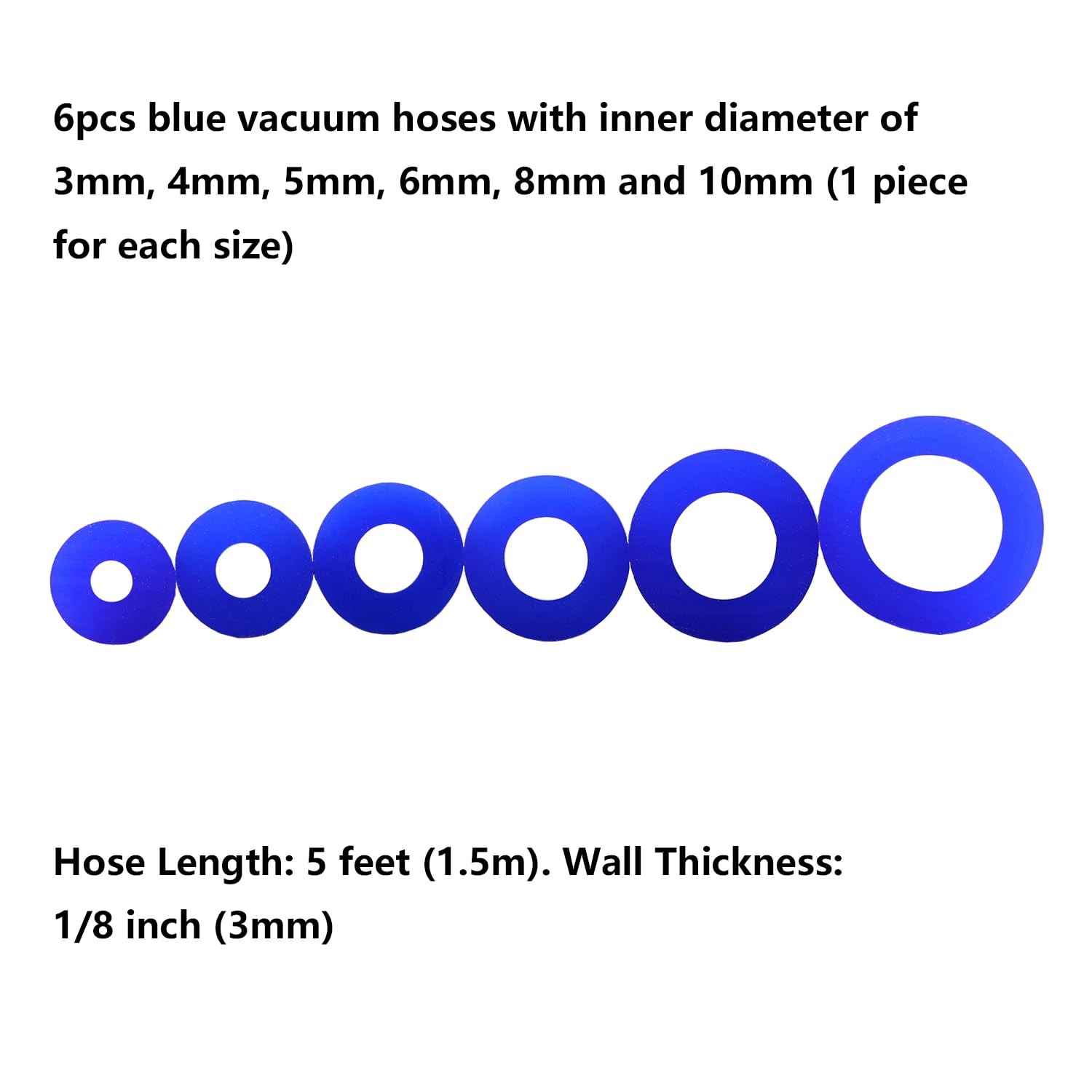 Vacuum Hose Kit Silicone 5FT 6PCS 113 Connectors High Performance Automotive Use