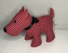 Vintage Ganz Scottie Scottish Terrier Plush Puppy Dog Red Plaid Bow Tie Rare