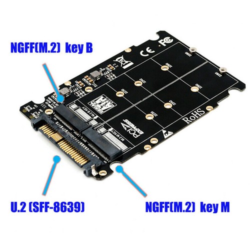 M.2 Ssd To U.2 Adapter 2 In 1 M.2 Nvme And Sata-Bus Ngff Ssd To U.2 B3N4 US - Picture 5 of 6