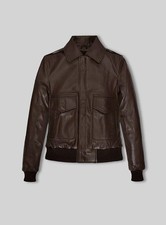 Women Dark Brown Real Leather Jacket Aviator Bomber Flight Cargo A2 Military NEW
