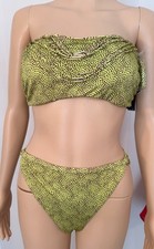 **VICTORIA'S SECRET NWT Light Green Polka Dot Bandeau Bikini Set, XL, Was $110!!
