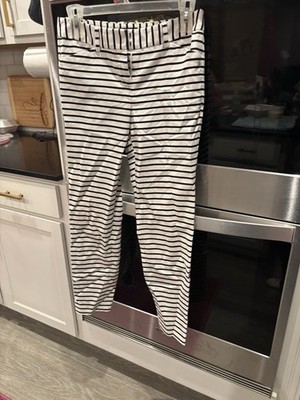 Women's Express Editor Dress Pants White With Black Stripes Size 0