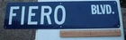 Vintage Blue Porcelain Street Sign Fiero Blvd.