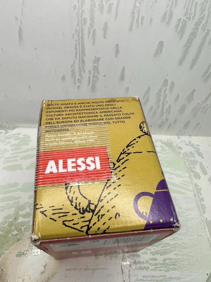 Alessi Michael Graves Design Series Stainless Steel Sugar Bowl w/ Spoon Blue New - Image 4 of 4