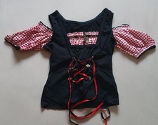 Damen Dirndlbluse Trachtenbluse Schwarz rot-w...