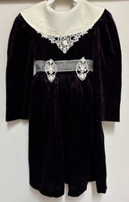 Vintage Rare Editions Youth Girls Dress Purple Velvet Lace Trim Collar Size 6
