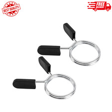 2 Pcs Barbell Weight Bars Clips Clamps 2 Inch for Olympic Bar Spring Lock Collar