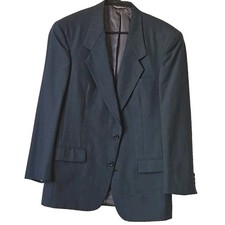 Vtg Christian Dior Monsieur Sport Coat 40R Navy Blue Wool Blazer Classic Fit L 2