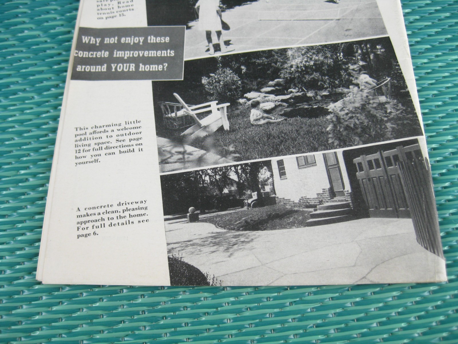 Concrete Improvements Around The Home Universal Atlas Cement Company Vtg Booklet