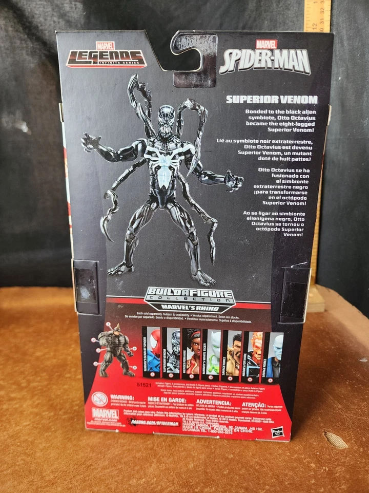 MARVEL LEGENDS INFINITE SERIES SPIDER-MAN SUPERIOR VENOM ACTION FIGURE BAF RHINO - Image 2 of 4